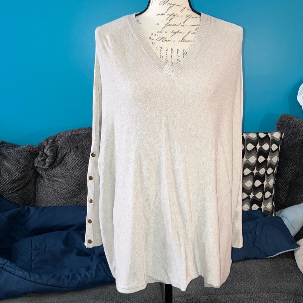 🎉4 for $20 RXB Womens Oversized Poncho Sweater Snap Sleeve, Small 🧜‍♀️